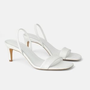 Zara White Animal Print Sandals - size 42